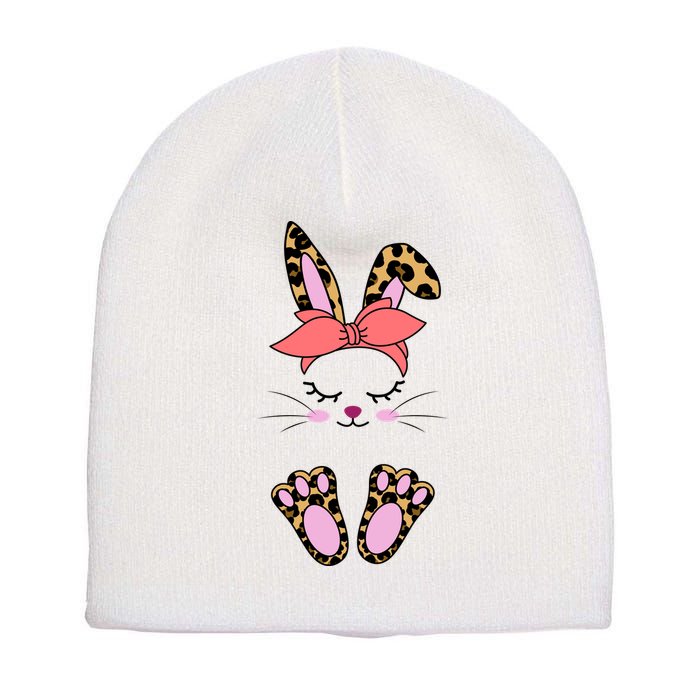 Cute Cheetah Bunny Short Acrylic Beanie