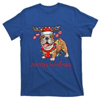 Christmas Cute Bulldog Dog Holiday Lights Merry Woofmas Gift T-Shirt