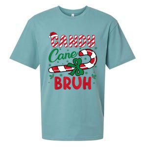 Candy Cane Bruh Funny Christmas Holiday Sueded Cloud Jersey T-Shirt