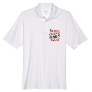 Candy Cane Bruh Funny Christmas Holiday Men's Origin Performance Pique Polo