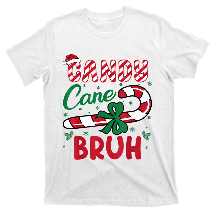 Candy Cane Bruh Funny Christmas Holiday T-Shirt