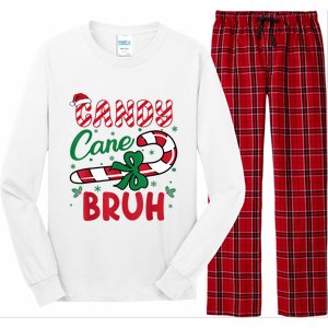 Candy Cane Bruh Funny Christmas Holiday Long Sleeve Pajama Set