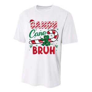 Candy Cane Bruh Funny Christmas Holiday Performance Sprint T-Shirt