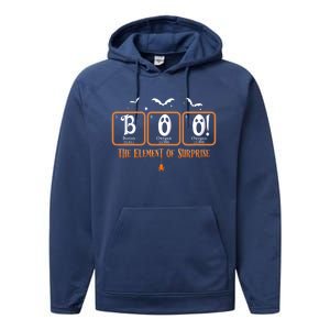 Cute Chemistry Boo The Element Of Surprise Chemist Halloween Performance Fleece Hoodie