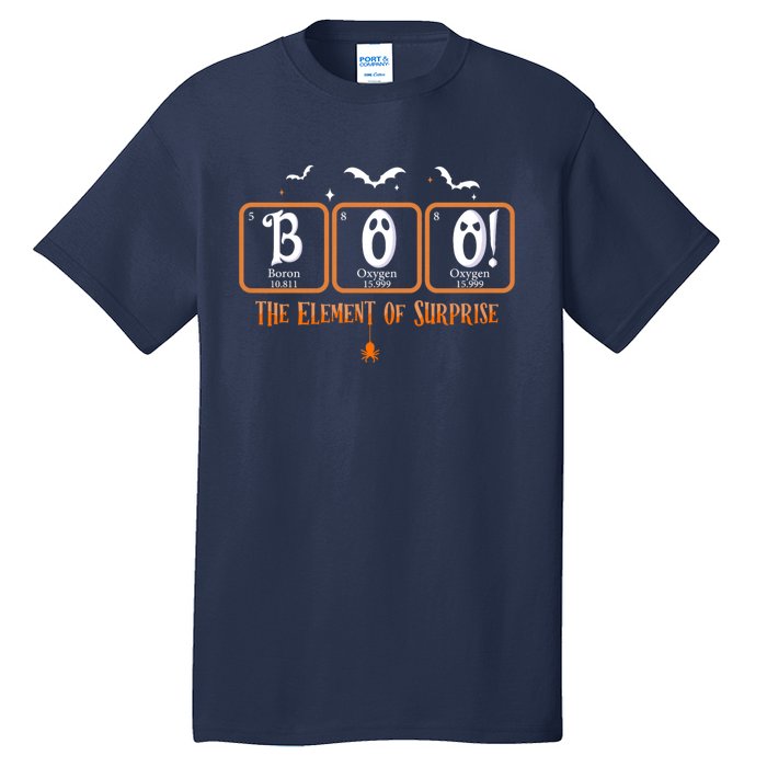 Cute Chemistry Boo The Element Of Surprise Chemist Halloween Tall T-Shirt