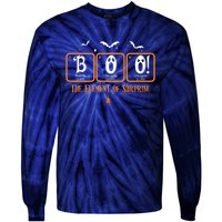 Cute Chemistry Boo The Element Of Surprise Chemist Halloween Tie-Dye Long Sleeve Shirt