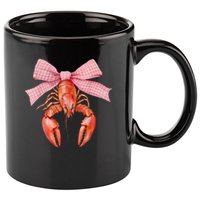 Crawfish Coquette Bow Crawfish Boil Lobster Cajun  11oz C Handle Ceramic Mug