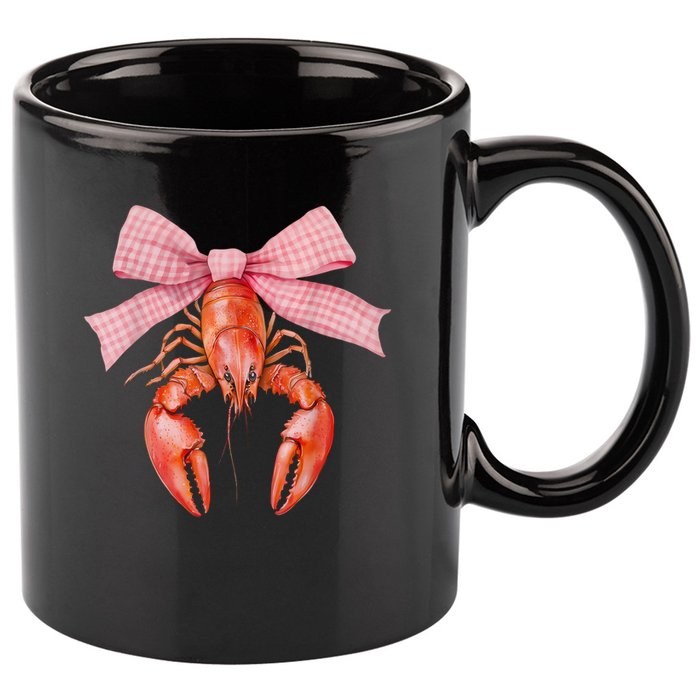 Crawfish Coquette Bow Crawfish Boil Lobster Cajun  11oz C Handle Ceramic Mug