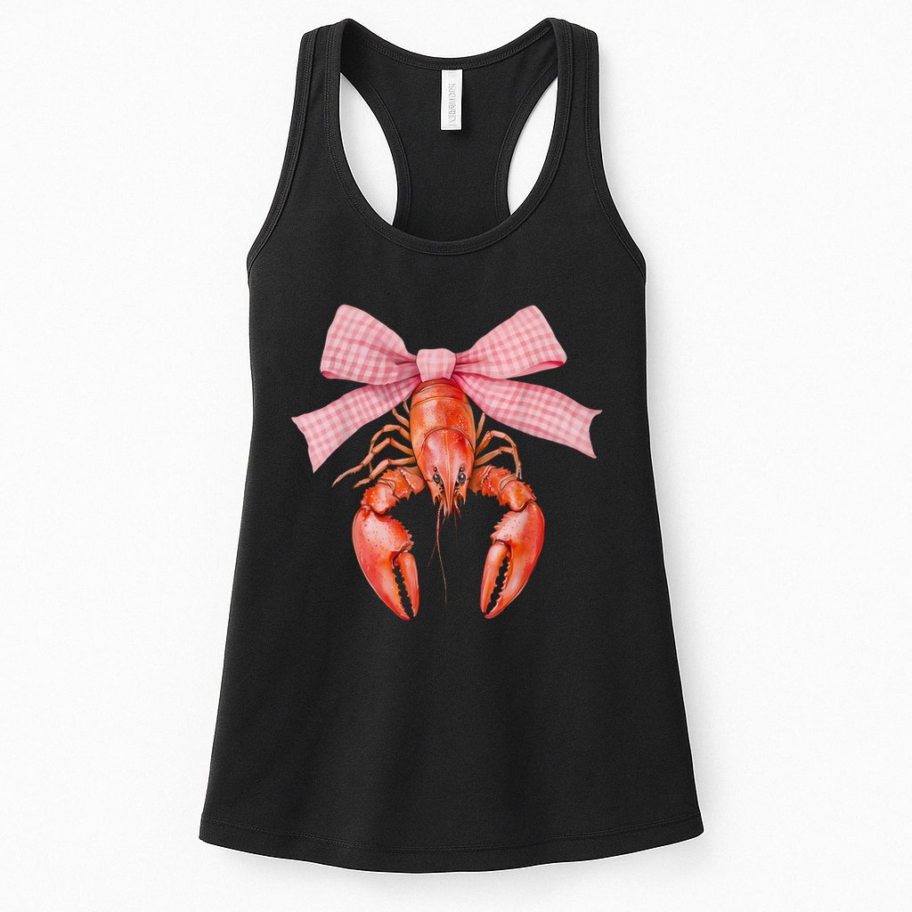 Crawfish Coquette Bow Crawfish Boil Lobster Cajun  Womens Tank Top