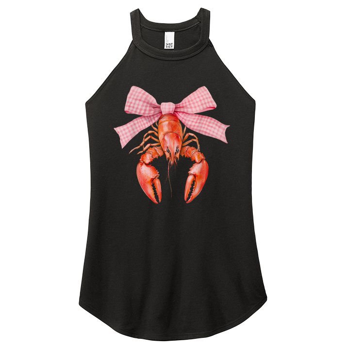 Crawfish Coquette Bow Crawfish Boil Lobster Cajun  Women's Perfect Tri Rocker Tank