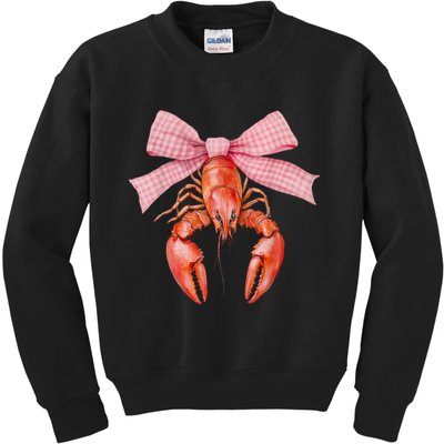 Crawfish Coquette Bow Crawfish Boil Lobster Cajun  Kids Sweatshirt
