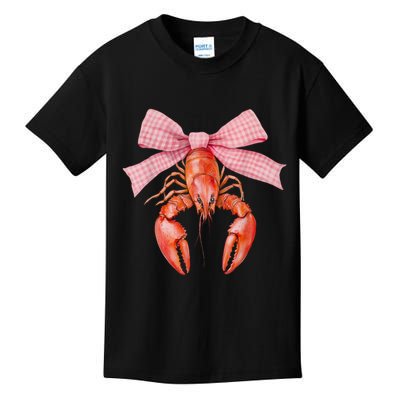Crawfish Coquette Bow Crawfish Boil Lobster Cajun  Kids T-Shirt