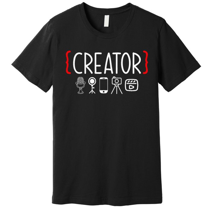 Content Creator Blogger Vlogger Influencer Creator Premium T-Shirt