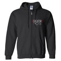 Content Creator Blogger Vlogger Influencer Creator Full Zip Hoodie