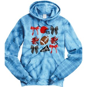 Cheer Coquette Bow American Football Autumn Thanksgiving Tie Dye Hoodie