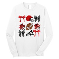 Cheer Coquette Bow American Football Autumn Thanksgiving Long Sleeve Shirt