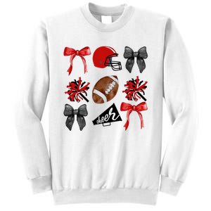 Cheer Coquette Bow American Football Autumn Thanksgiving Sweatshirt