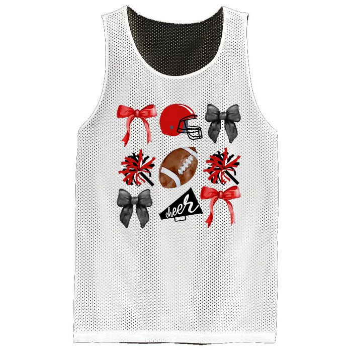 Cheer Coquette Bow American Football Autumn Thanksgiving Mesh Reversible Basketball Jersey Tank