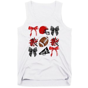 Cheer Coquette Bow American Football Autumn Thanksgiving Tank Top