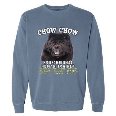 Chow Chow Black Professional Human Trainer Cute Dog Garment-Dyed Sweatshirt