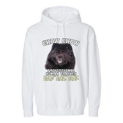 Chow Chow Black Professional Human Trainer Cute Dog Garment-Dyed Fleece Hoodie