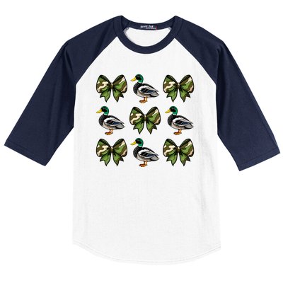 Camo Coquette Bow Duck Hunt Mallard Duck Hunting Baseball Sleeve Shirt