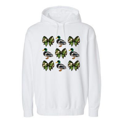 Camo Coquette Bow Duck Hunt Mallard Duck Hunting Garment-Dyed Fleece Hoodie