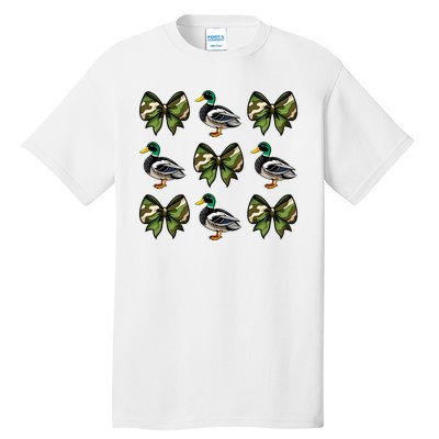 Camo Coquette Bow Duck Hunt Mallard Duck Hunting Tall T-Shirt