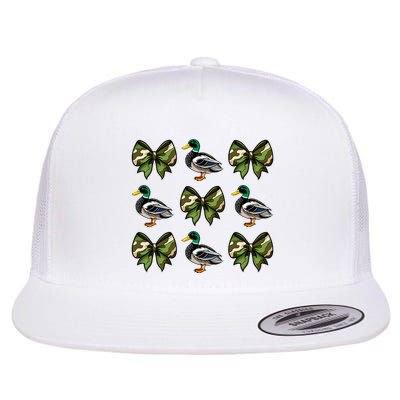 Camo Coquette Bow Duck Hunt Mallard Duck Hunting Flat Bill Trucker Hat