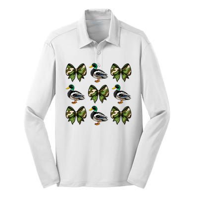 Camo Coquette Bow Duck Hunt Mallard Duck Hunting Silk Touch Performance Long Sleeve Polo