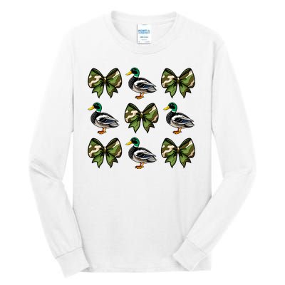 Camo Coquette Bow Duck Hunt Mallard Duck Hunting Tall Long Sleeve T-Shirt