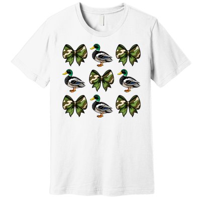 Camo Coquette Bow Duck Hunt Mallard Duck Hunting Premium T-Shirt