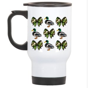 Camo Coquette Bow Duck Hunt Mallard Duck Hunting Stainless Steel Travel Mug