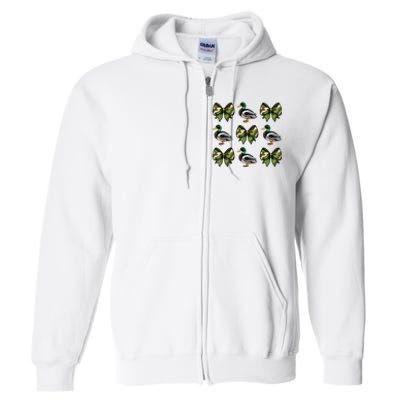 Camo Coquette Bow Duck Hunt Mallard Duck Hunting Full Zip Hoodie