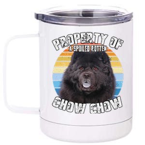 Chow Chow Black Retro Property Of Cute Dog 12 oz Stainless Steel Tumbler Cup