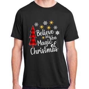 Cute Casual Believe In Magic Of Christmas Tree Buffalo Plaid Gift Adult ChromaSoft Performance T-Shirt