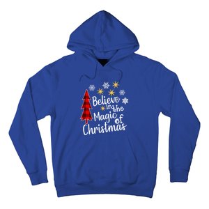 Cute Casual Believe In Magic Of Christmas Tree Buffalo Plaid Gift Hoodie