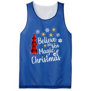 Cute Casual Believe In Magic Of Christmas Tree Buffalo Plaid Gift Mesh Reversible Basketball Jersey Tank