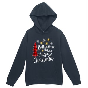 Cute Casual Believe In Magic Of Christmas Tree Buffalo Plaid Gift Urban Pullover Hoodie