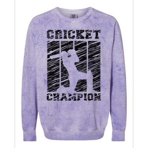 Cricketer Cricketing Bat And Ball Sport Retro Cricket Player Colorblast Crewneck Sweatshirt