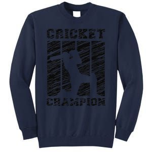 Cricketer Cricketing Bat And Ball Sport Retro Cricket Player Tall Sweatshirt