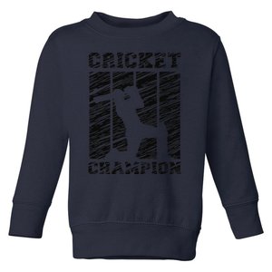 Cricketer Cricketing Bat And Ball Sport Retro Cricket Player Toddler Sweatshirt