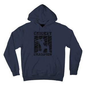 Cricketer Cricketing Bat And Ball Sport Retro Cricket Player Tall Hoodie