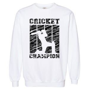 Cricketer Cricketing Bat And Ball Sport Retro Cricket Player Garment-Dyed Sweatshirt