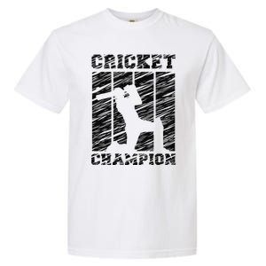 Cricketer Cricketing Bat And Ball Sport Retro Cricket Player Garment-Dyed Heavyweight T-Shirt