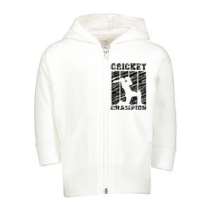 Cricketer Cricketing Bat And Ball Sport Retro Cricket Player Toddler Zip Fleece Hoodie