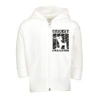 Cricketer Cricketing Bat And Ball Sport Retro Cricket Player Toddler Zip Fleece Hoodie