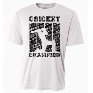 Cricketer Cricketing Bat And Ball Sport Retro Cricket Player Cooling Performance Crew T-Shirt