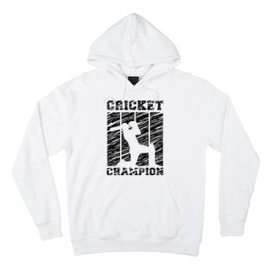 Cricketer Cricketing Bat And Ball Sport Retro Cricket Player Hoodie