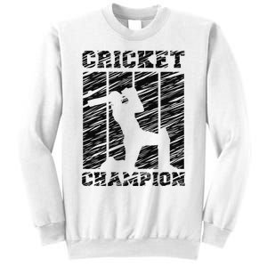 Cricketer Cricketing Bat And Ball Sport Retro Cricket Player Sweatshirt